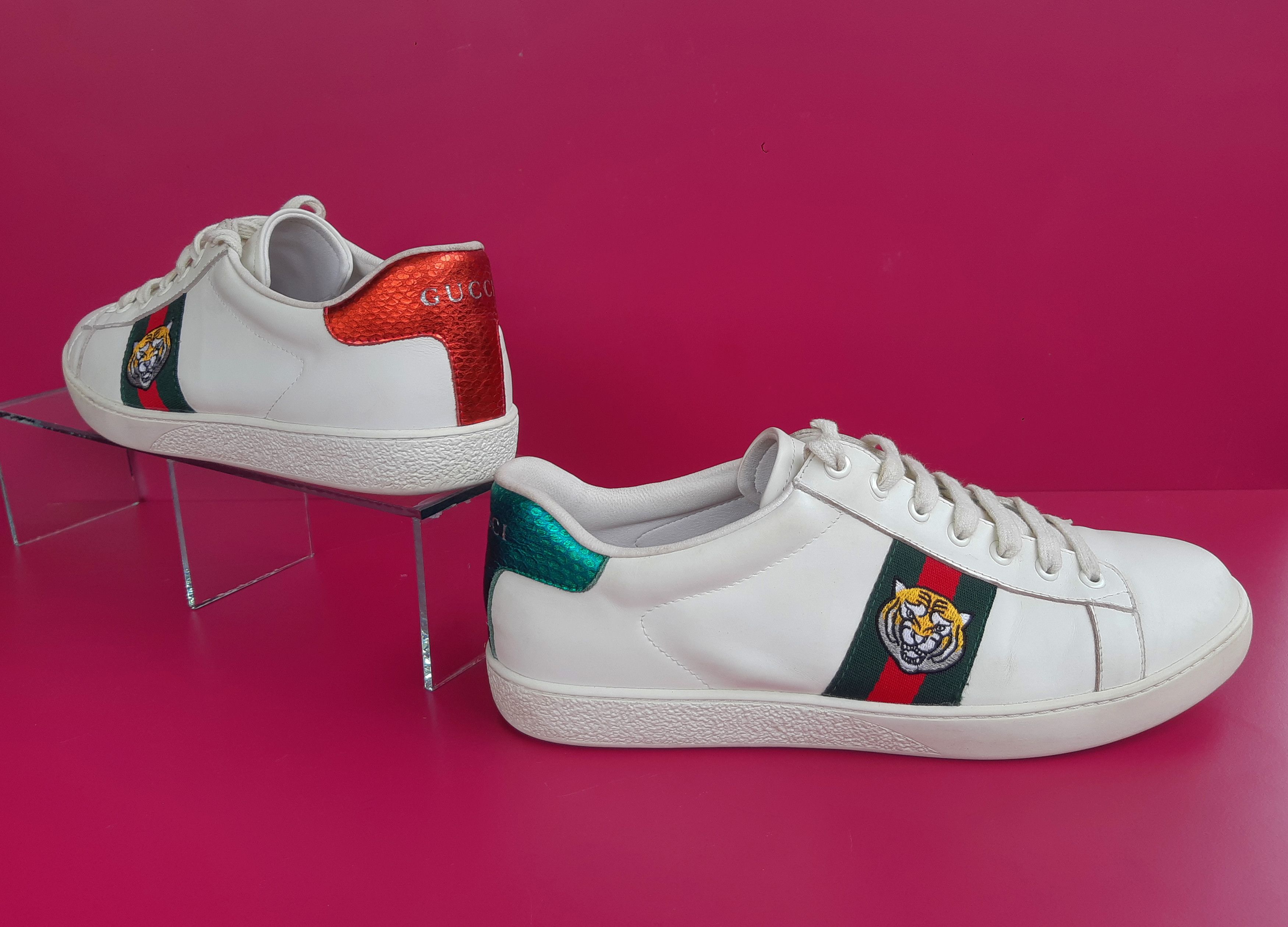 Gucci Gucci Ace Embroidered Tiger Italy Sneakers Men's Size eu42 Size US 9 / EU 42 - 3 Thumbnail