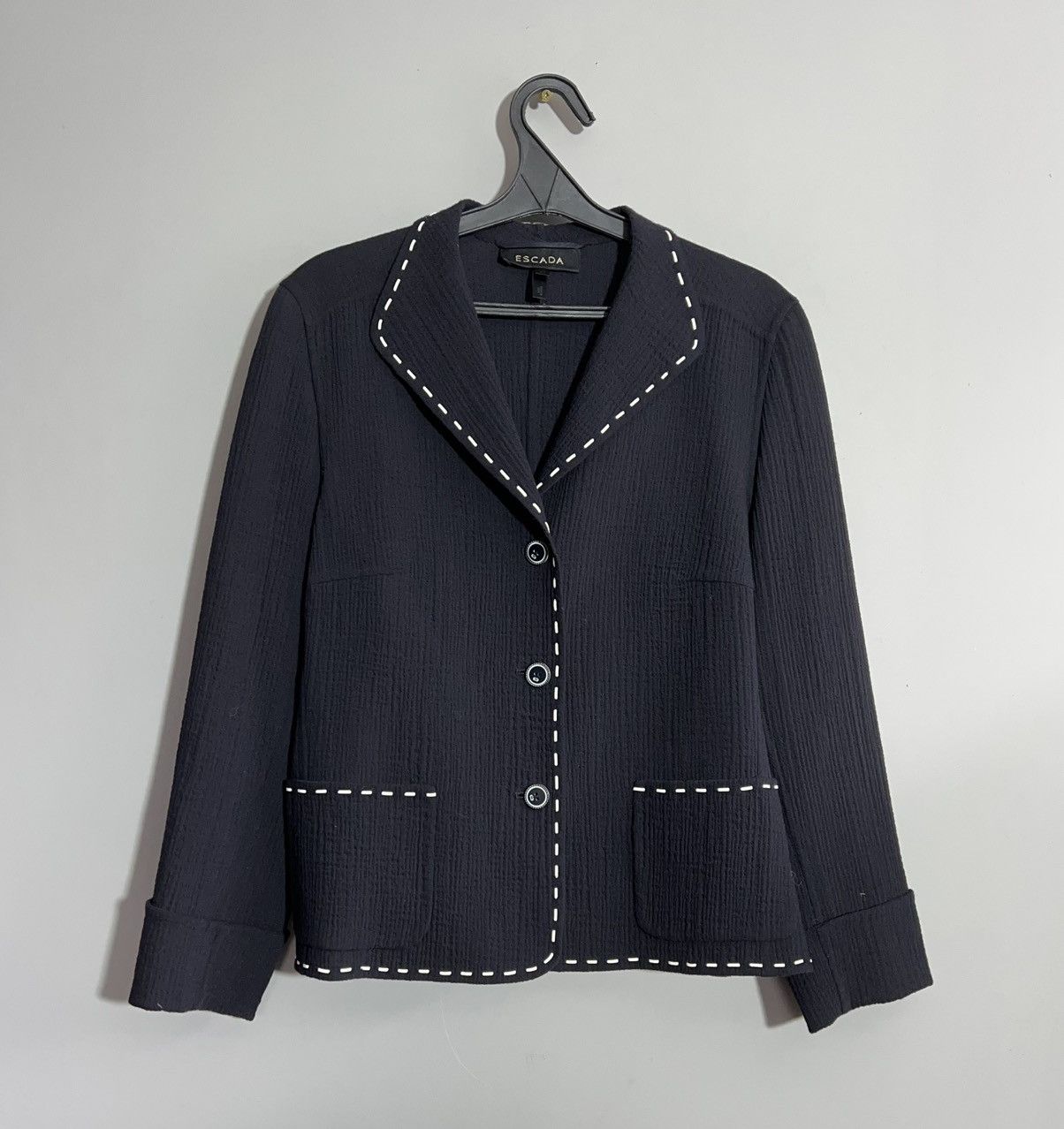 Escada Navy Blue Blazer Three Button