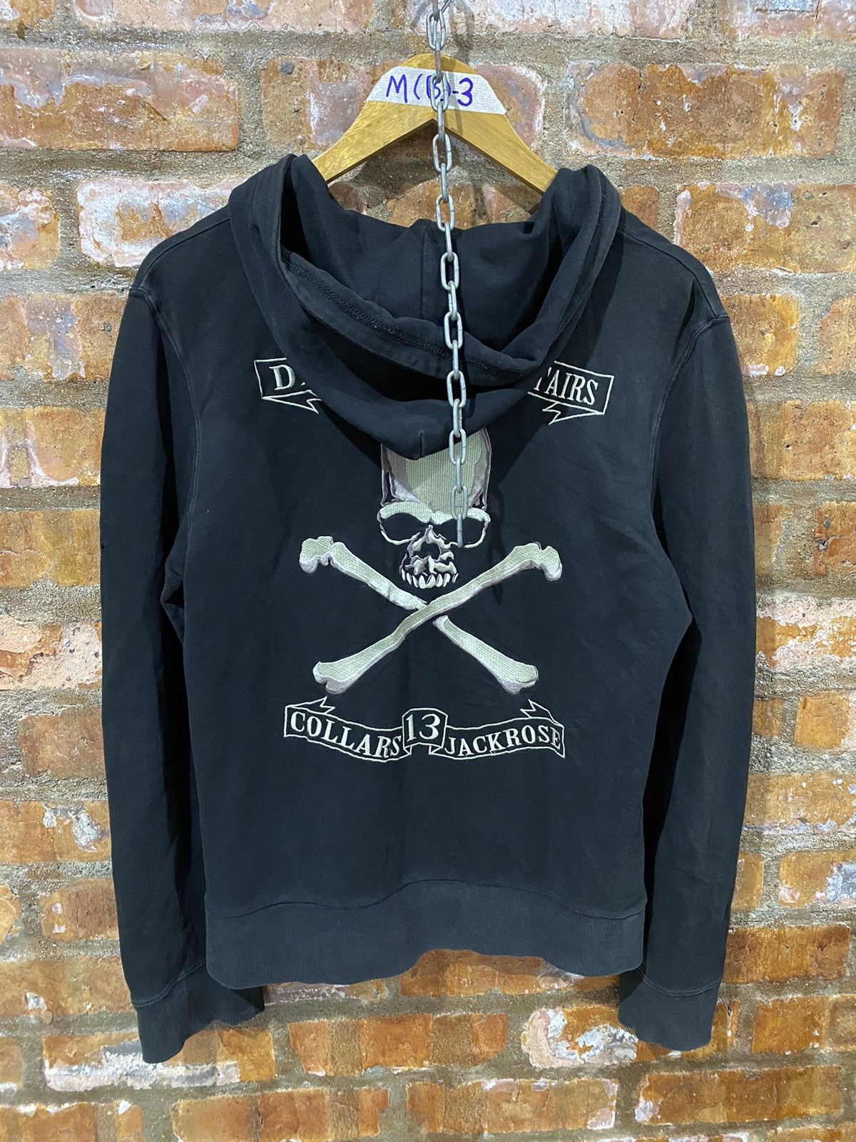 JACKROSE × Japanese Brand × Shellac 2000s Jackrose X Collars skull cross bone death hoodie Size US M / EU 48-50 / 2 - 2 Thumbnail