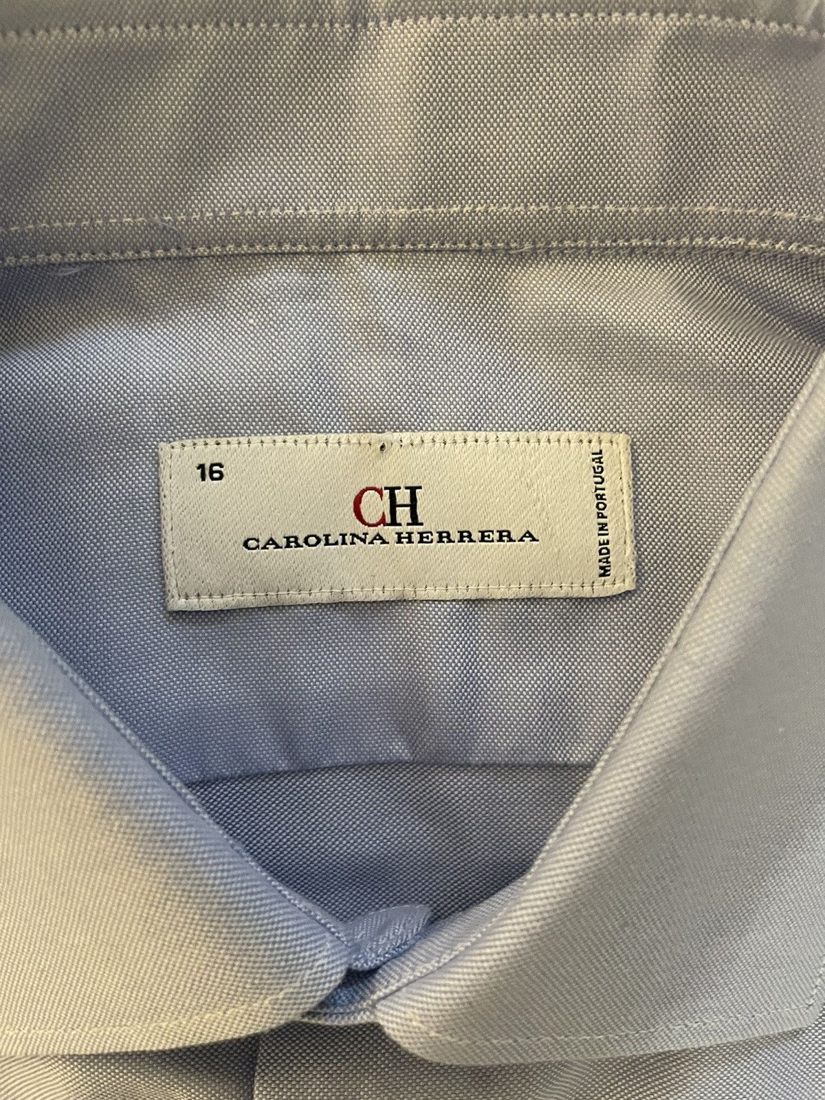 Carolina Herrera Spread Collar Monogram Dress Shirt Size US L / EU 52-54 / 3 - 6 Thumbnail