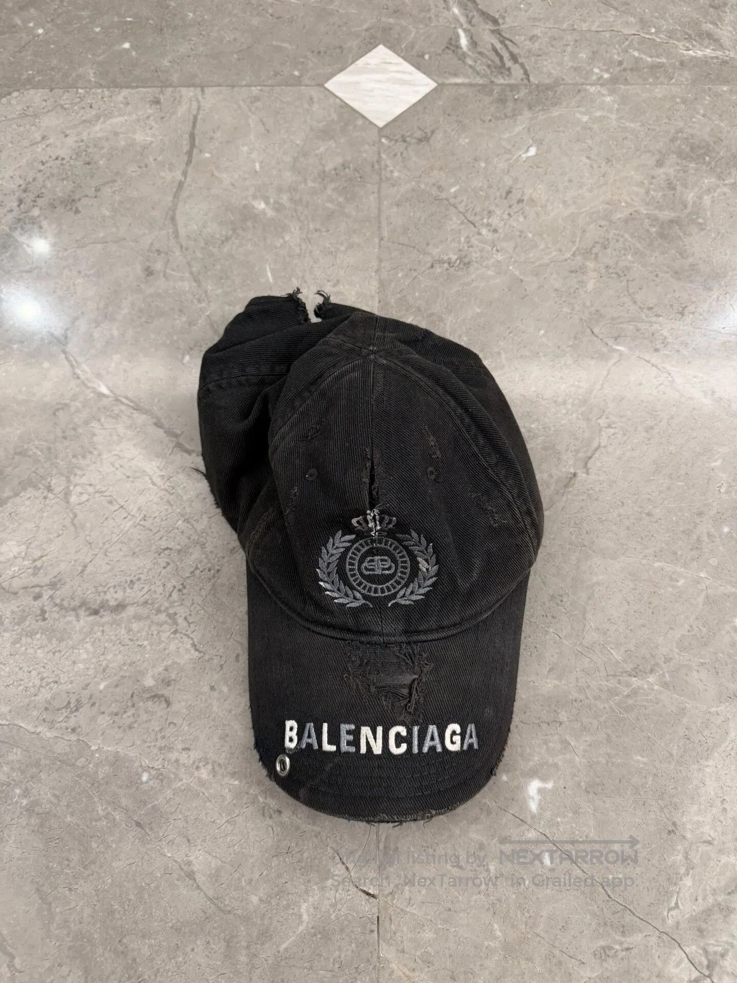 Balenciaga Balenciaga Distressed Duckbill Cap. Size ONE SIZE - 1 Thumbnail