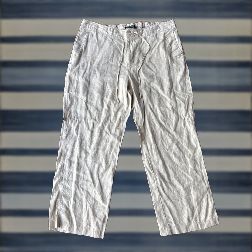 Ralph Lauren Lauren Ralph Lauren 100% Pure Linen Wide Leg Pants Women’s 18W Size 40" / US 18 - 1 Thumbnail