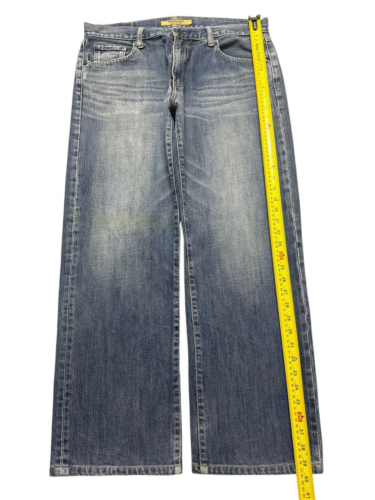 Uniqlo Vintage Y2K Japanese Uniqlo Blue Faded Wash Wide Leg Baggy Size US 36 / EU 52 - 9 Thumbnail