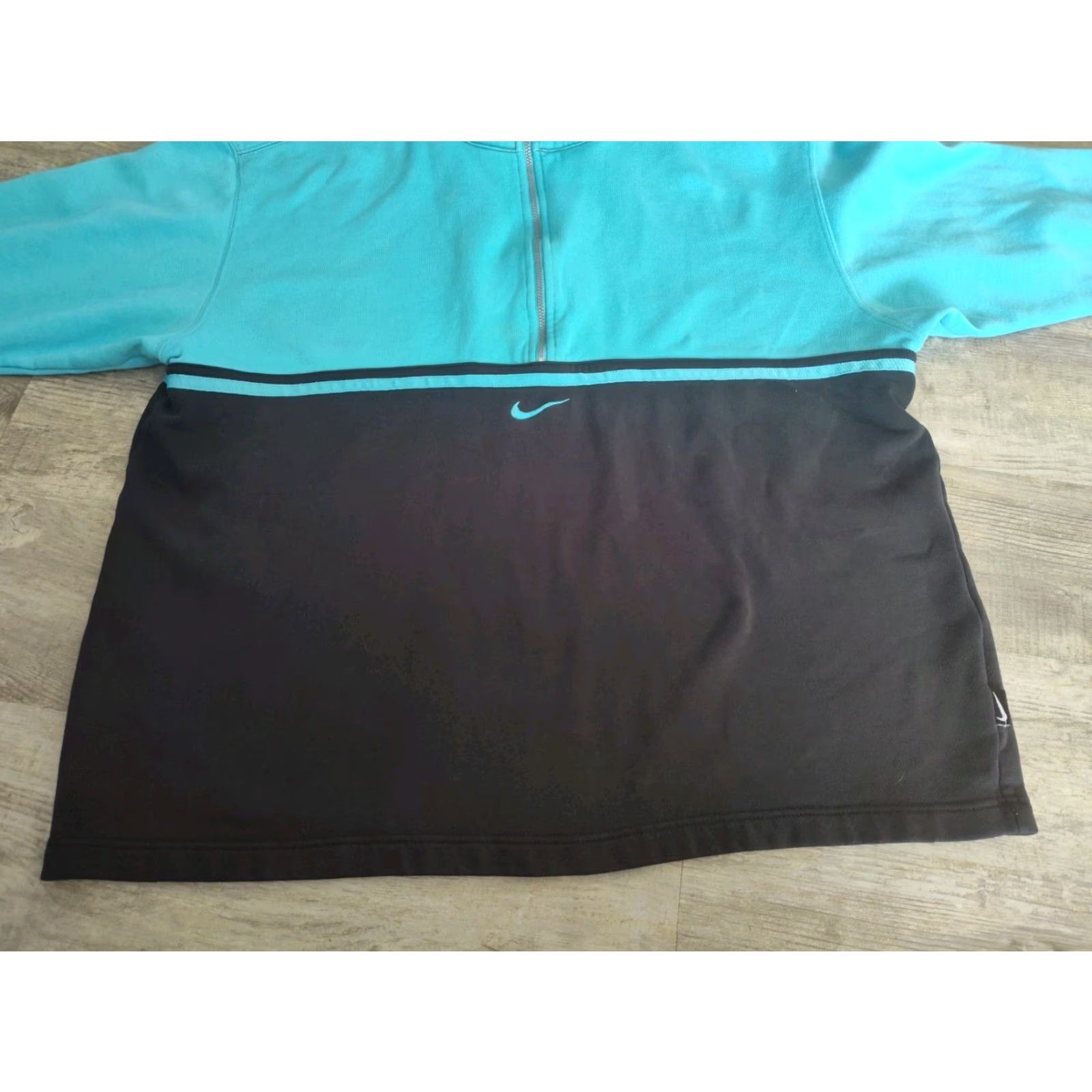 Nike Vtg Nike Women's Quarter Zip Center Swoosh Pullover Sweatshirt Size XL Blue Size XL / US 12-14 / IT 48-50 - 5 Thumbnail