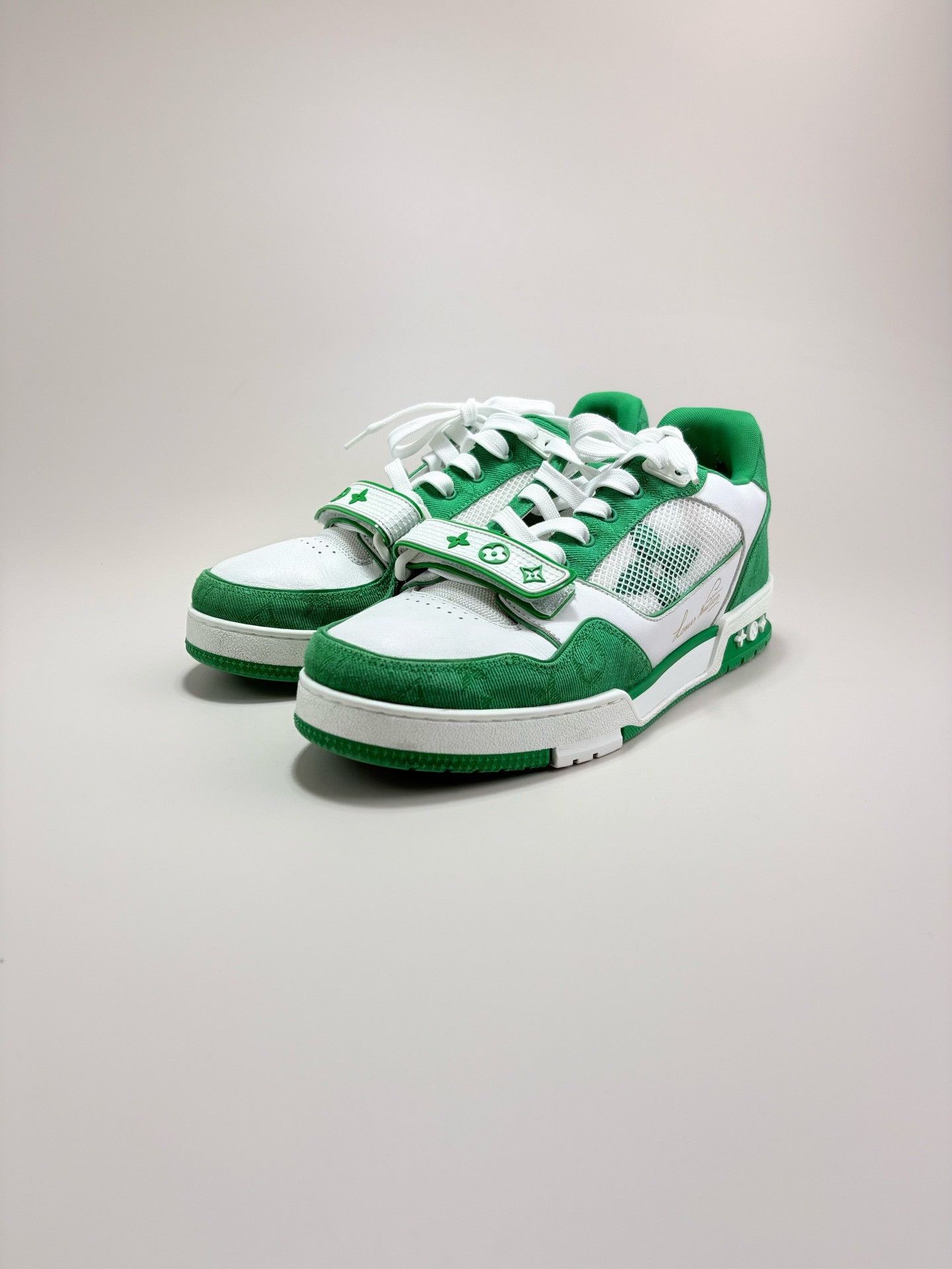 Louis Vuitton Louis Vuitton LV Trainer White Green Velcro Sneakers Size US 9 / EU 42 - 1 Thumbnail