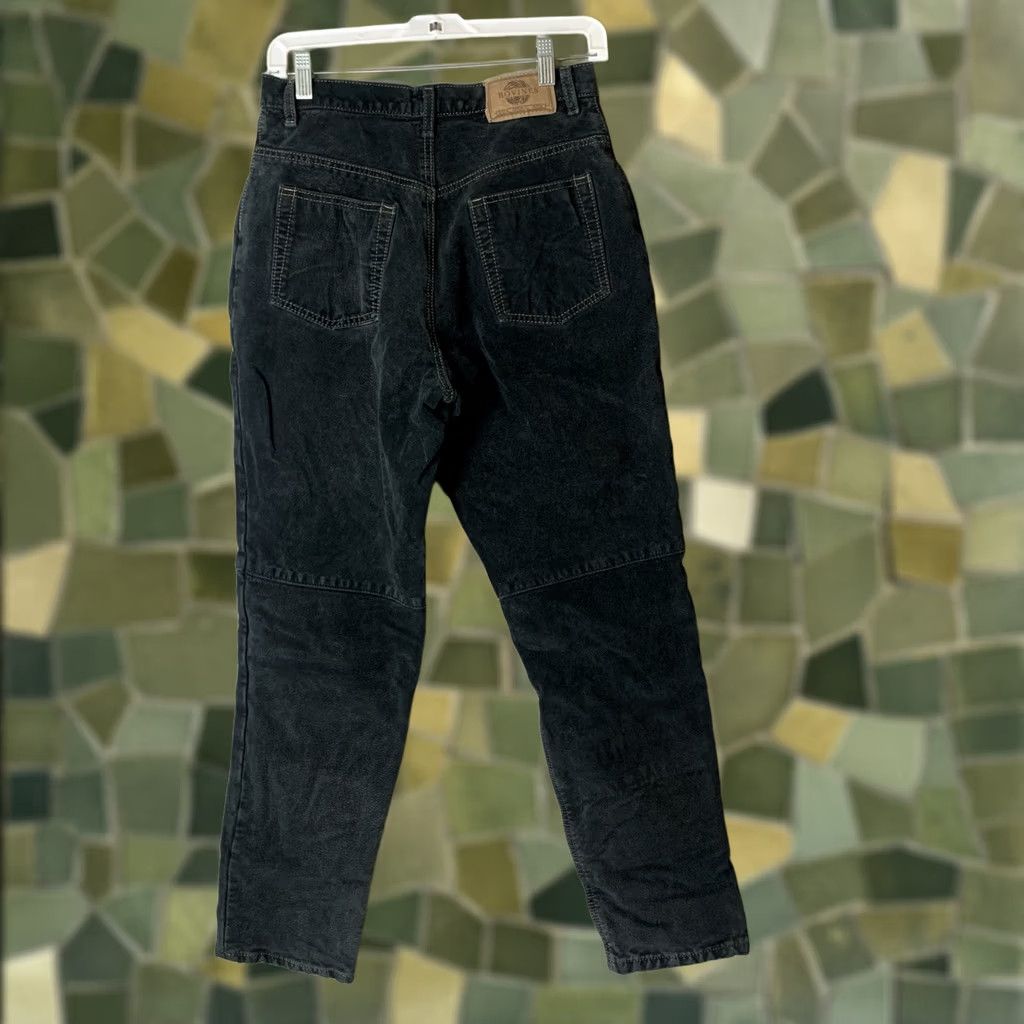 Vintage VINTAGE Bovines Pants Womens 12 Black Genuine Suede Leather Chino Straight Pockets Goth Retro Y2K Canada Machine Washable Size 34" / US 12 / IT 48 - 1 Thumbnail