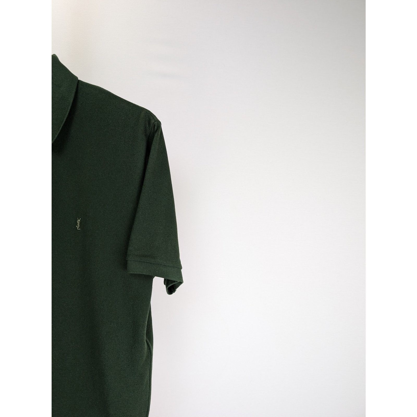 Saint Laurent Paris o1rshd1 Q:2 / Pique Cotton Polyester New Polo in Green Size US XL / EU 56 / 4 - 2 Thumbnail
