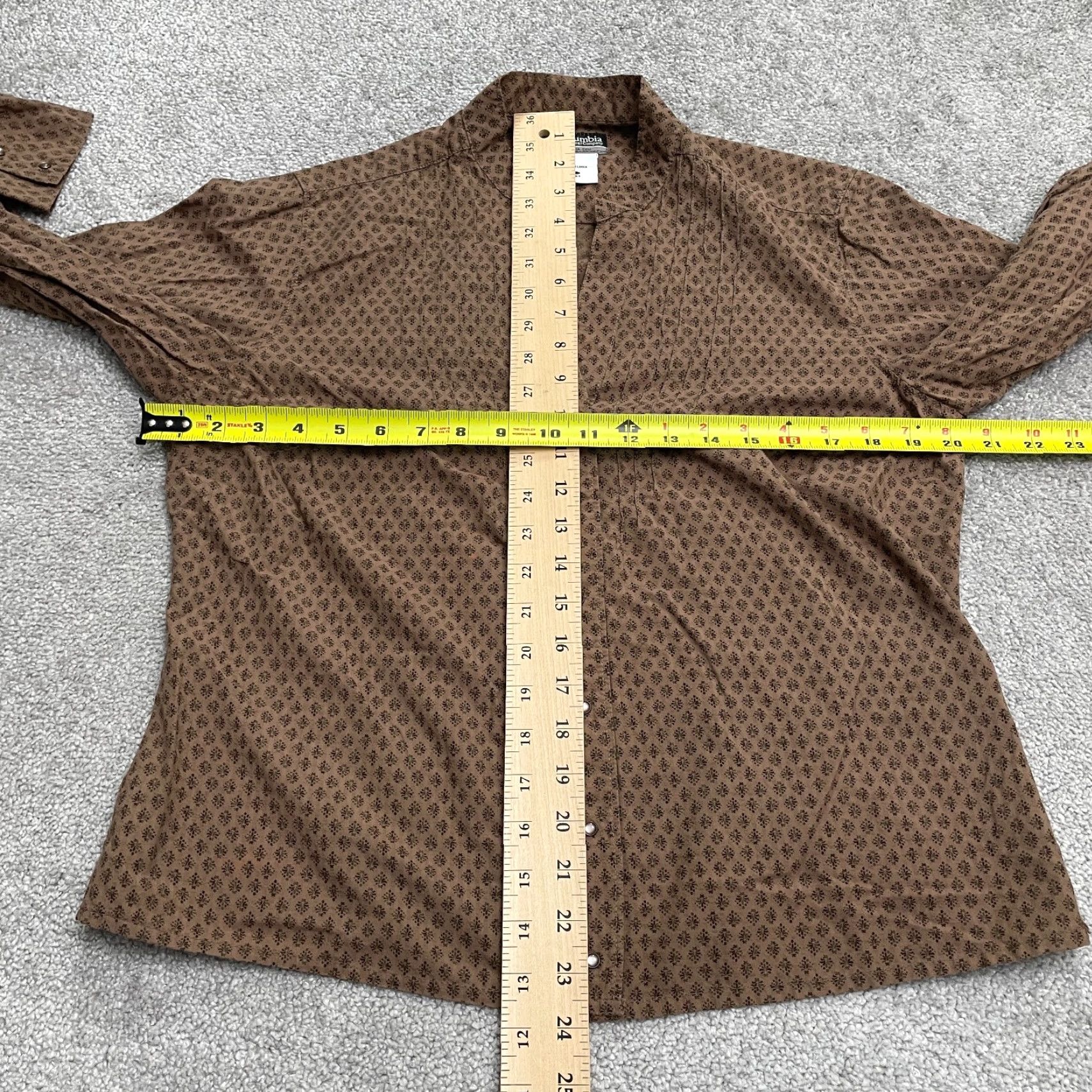 Vintage Columbia X.C.O Printed Shirt Womens Large Brown Snap Button Long Sleeve Casual Size L / US 10 / IT 46 - 7 Thumbnail