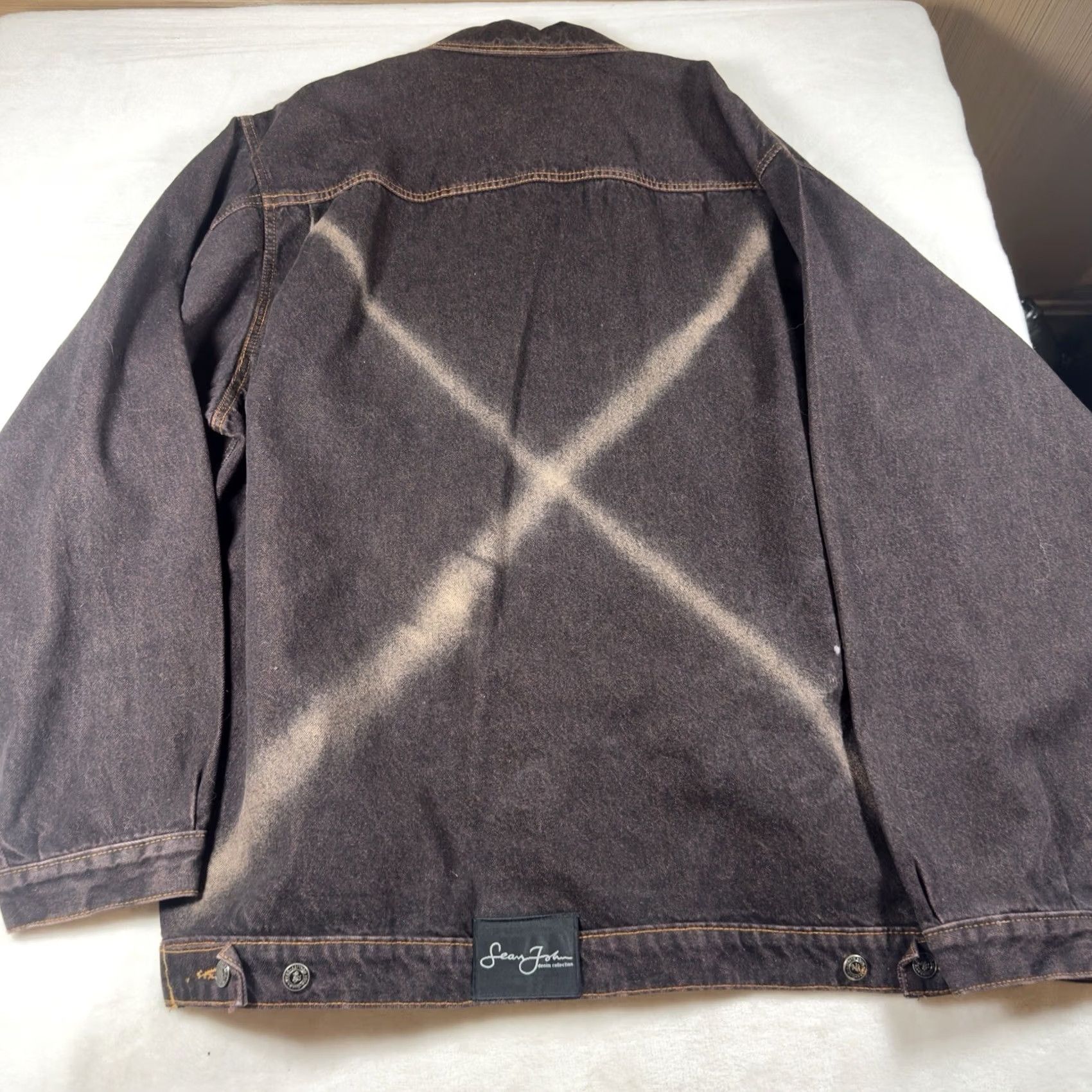 Sean John VINTAGE Sean John Denim Jacket Jeans Set Baggy Hip Hop Mens 38 3XL Brown Denim Y2K Size US 38 / EU 54 - 7 Thumbnail