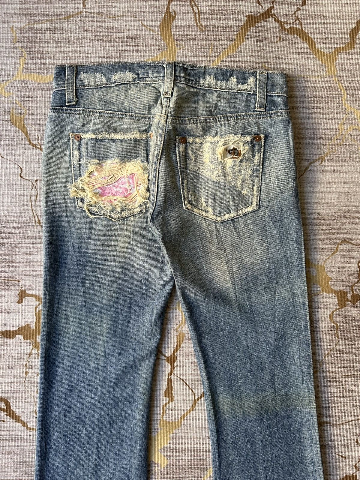 Joe's FLARE Joe’s Distressed Faded Blue Boot Jeans Size 28" / US 6 / IT 42 - 14 Thumbnail