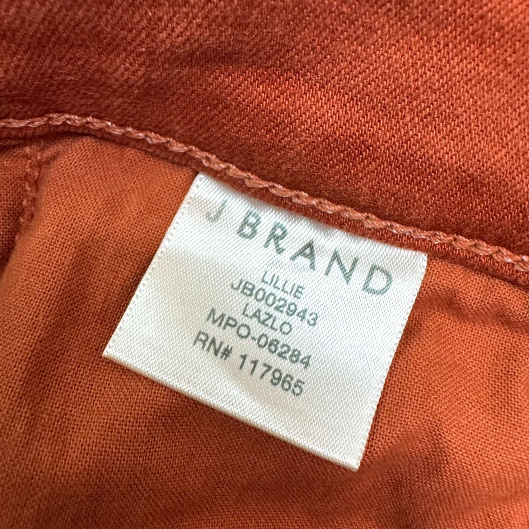 J Brand J Brand Lillie High Rise Flared Denim Jeans Womens 27 Rust Orange Button Fly Size 27" / US 4 / IT 40 - 7 Thumbnail
