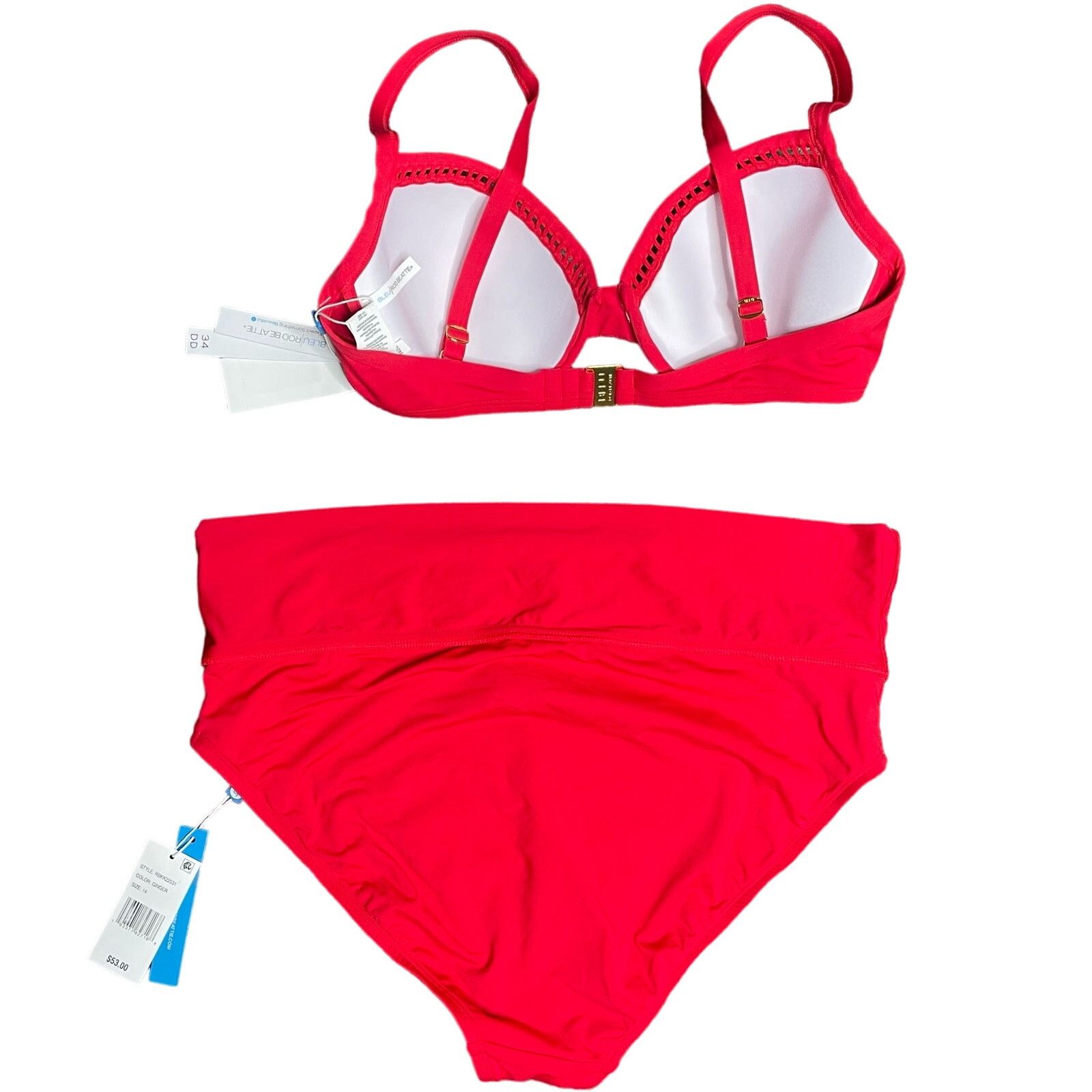 Other NWT $132 Bleu Rod Beattie Red Bikini Size ONE SIZE - 2 Thumbnail