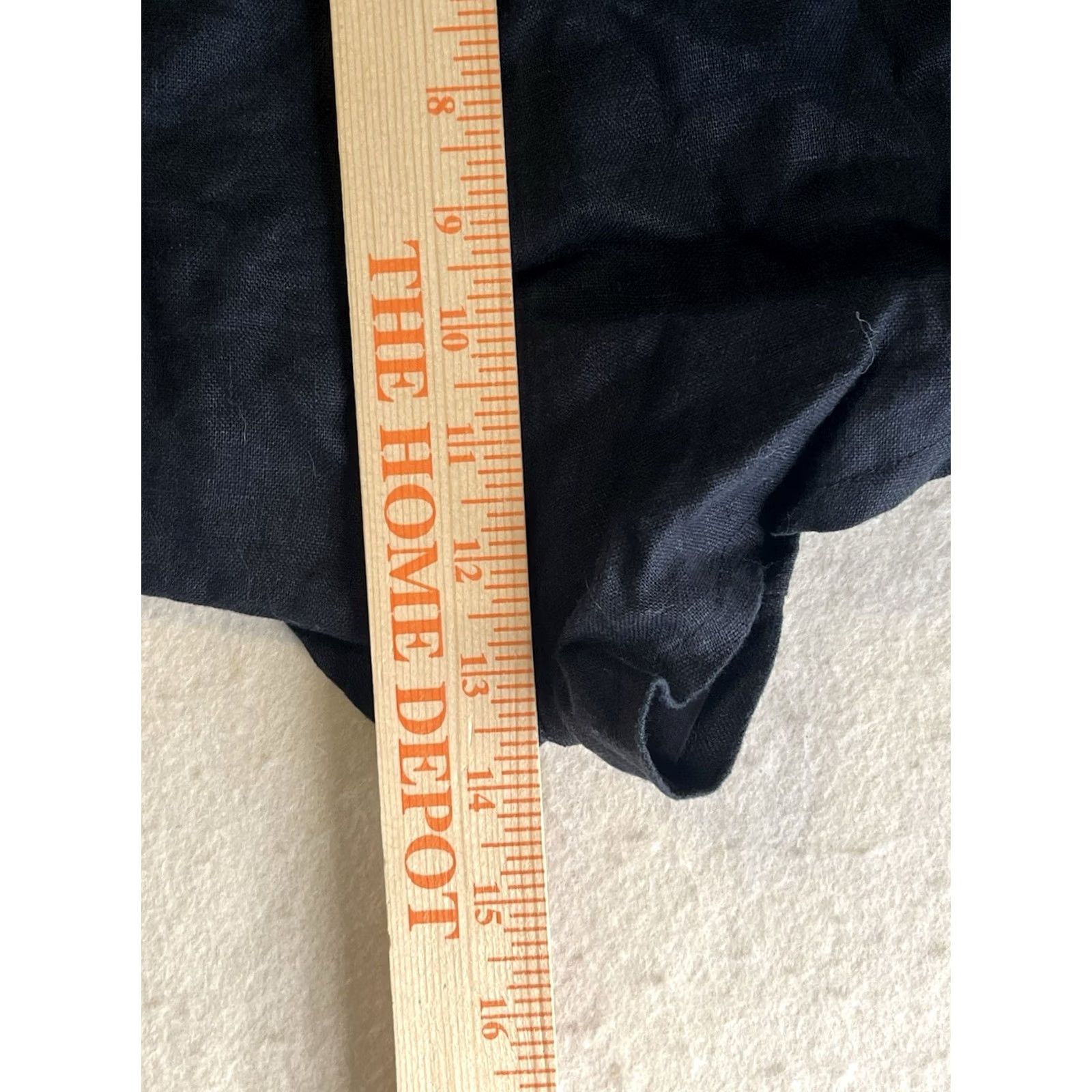 Vintage Olivaceous Linen Black Women's Shorts L Casual Flat Front Pockets Beach Bohemian 100% Linen Regular Fit Size 36" / US 14 / IT 50 - 4 Thumbnail