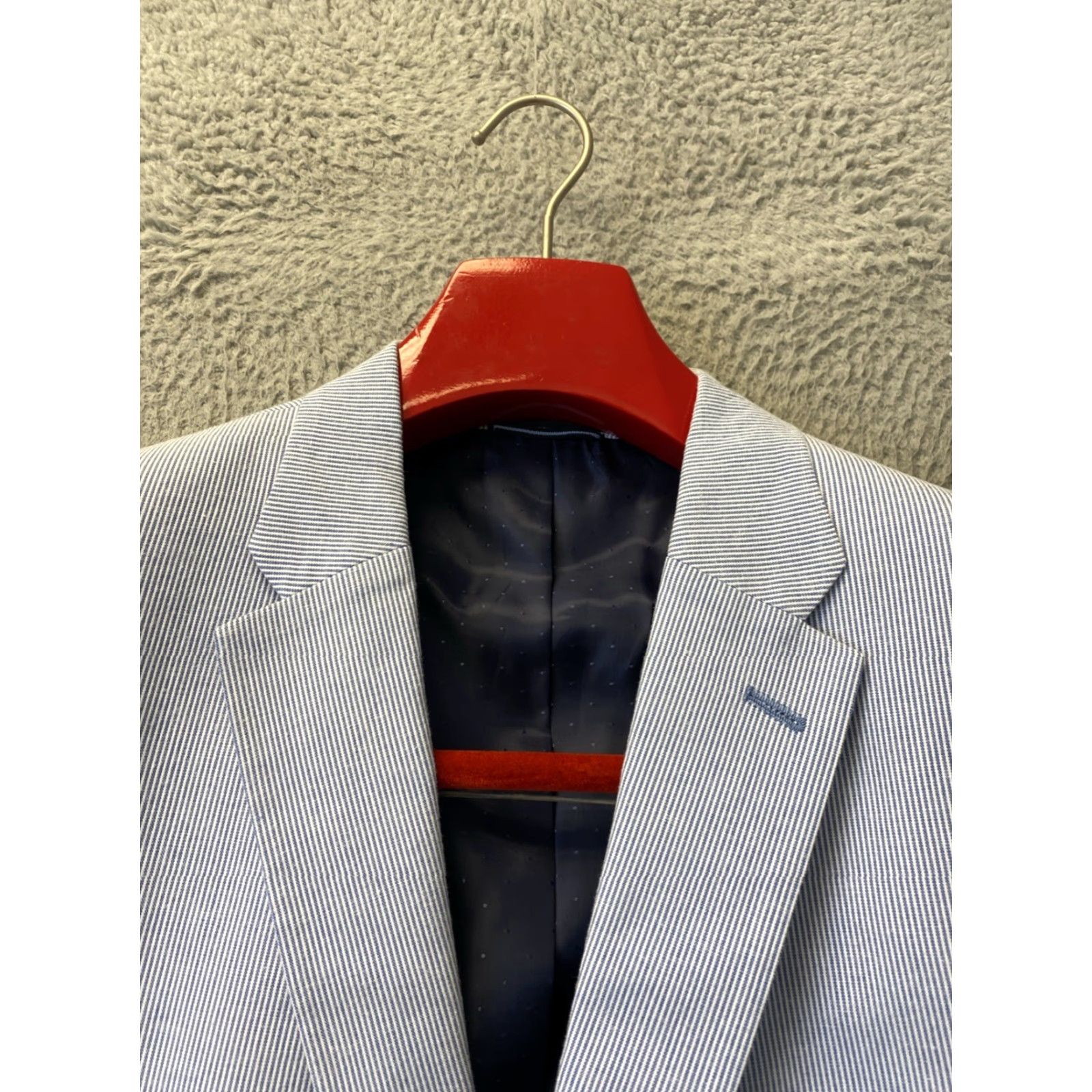 Tommy Hilfiger Tommy Hilfiger mens 2btn blue Striped sport coat jacket blazer 44R Size 44R - 3 Thumbnail