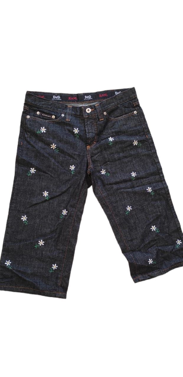 Dolce & Gabbana Jeans Bermuda /Shorts Embroidered Flowers