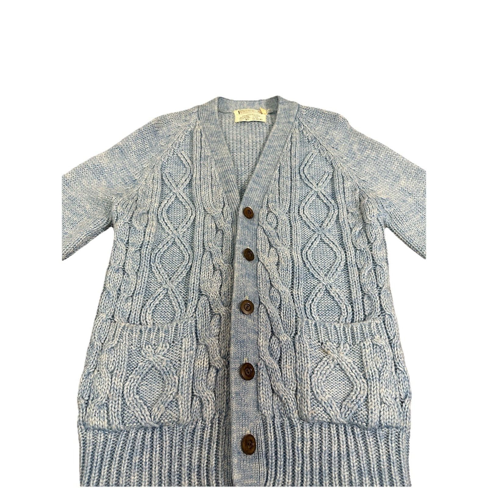 Sears Vintage Sears Knitted Cardigan Sweater Blue Size M / US 6-8 / IT 42-44 - 3 Thumbnail