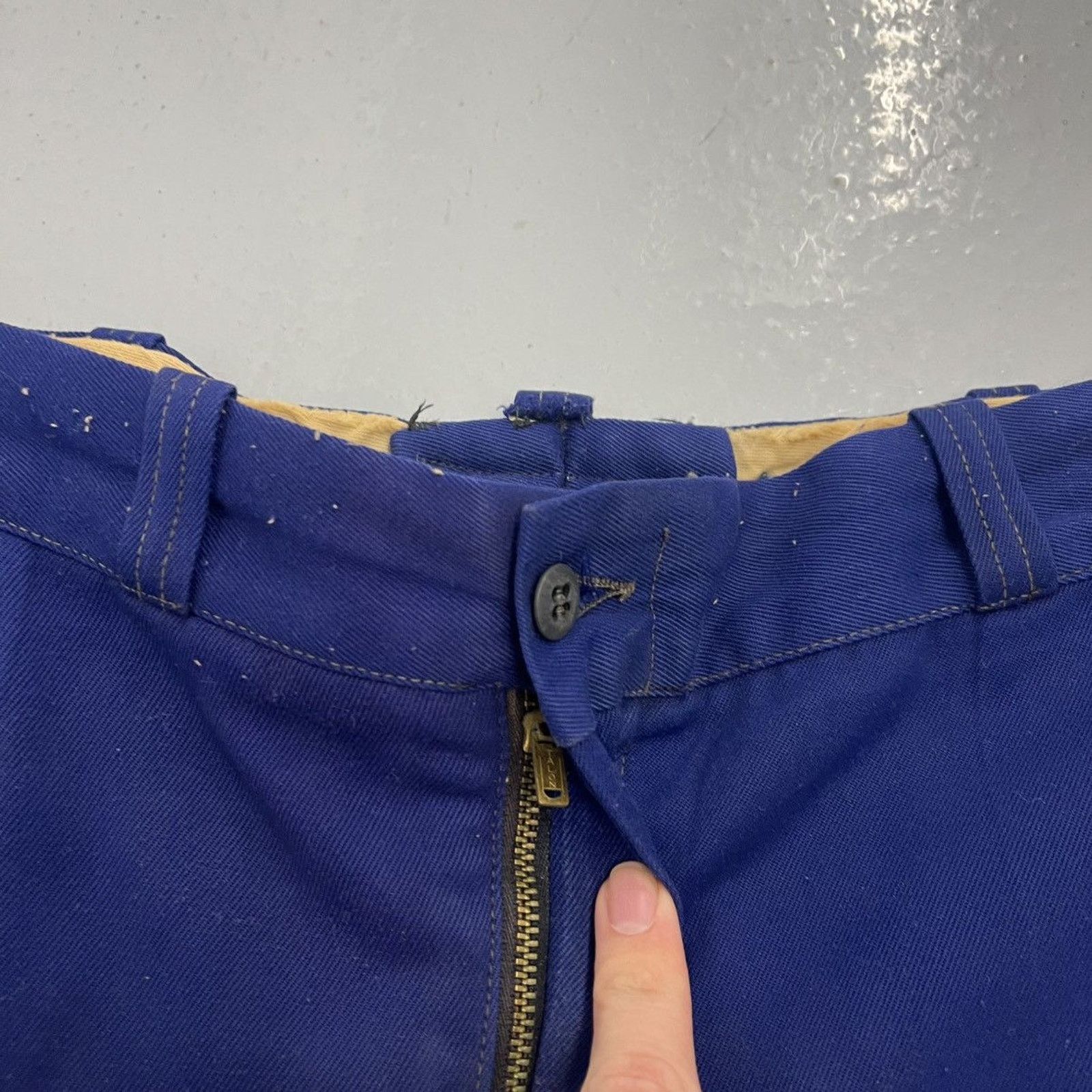 Other Vintage 50s Riverside Blue Rayon Workwear Chinos 34x29 Size US 34 / EU 50 - 2 Thumbnail
