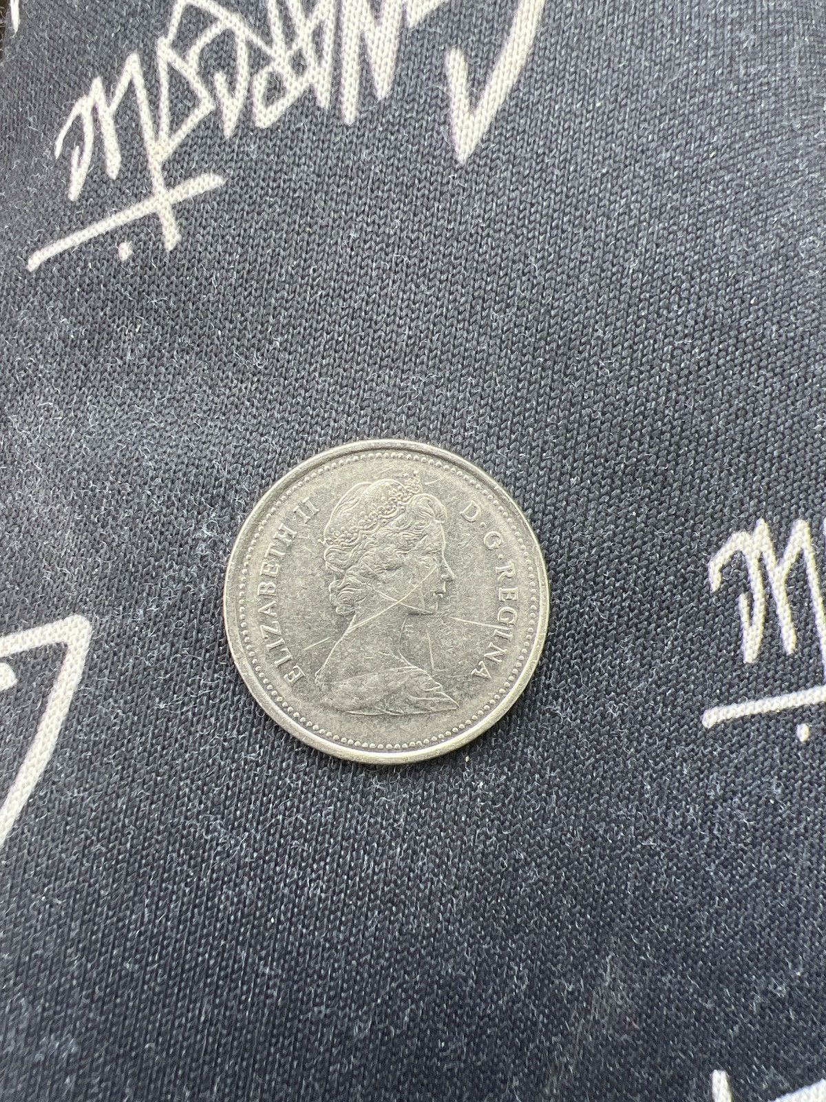 Vintage 1980 Canadian 25 Cents Coin Size ONE SIZE - 1 Thumbnail