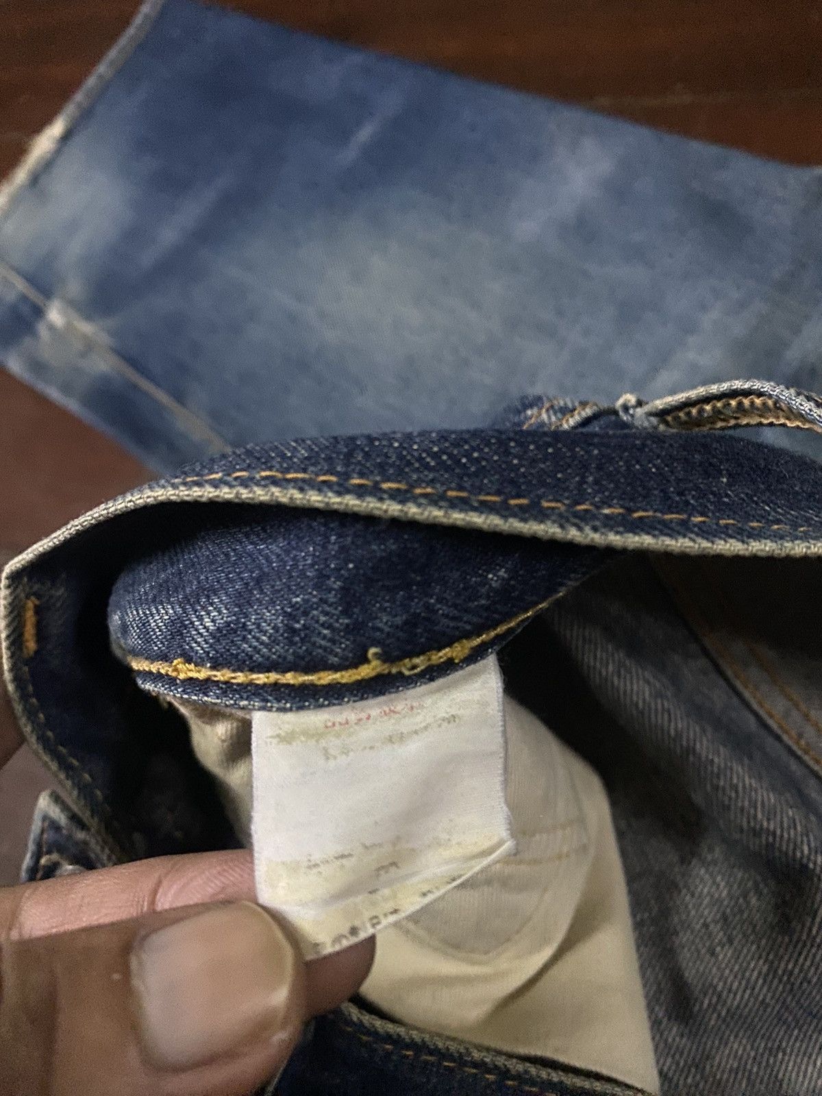 Vintage SICK 👊🏻🔥🔥 SEWING CHOP JAPANES BRAND JEANS SELVEDGE DISTRESSED Size US 32 / EU 48 - 21 Thumbnail