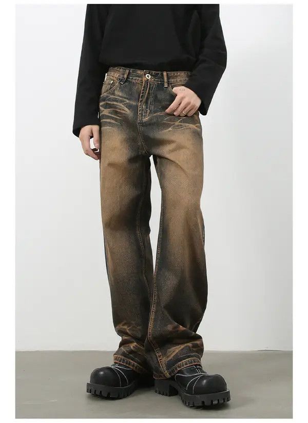 Japanese Brand American street scratched vintage distressed loose jeans Size US 32 / EU 48 - 2 Thumbnail