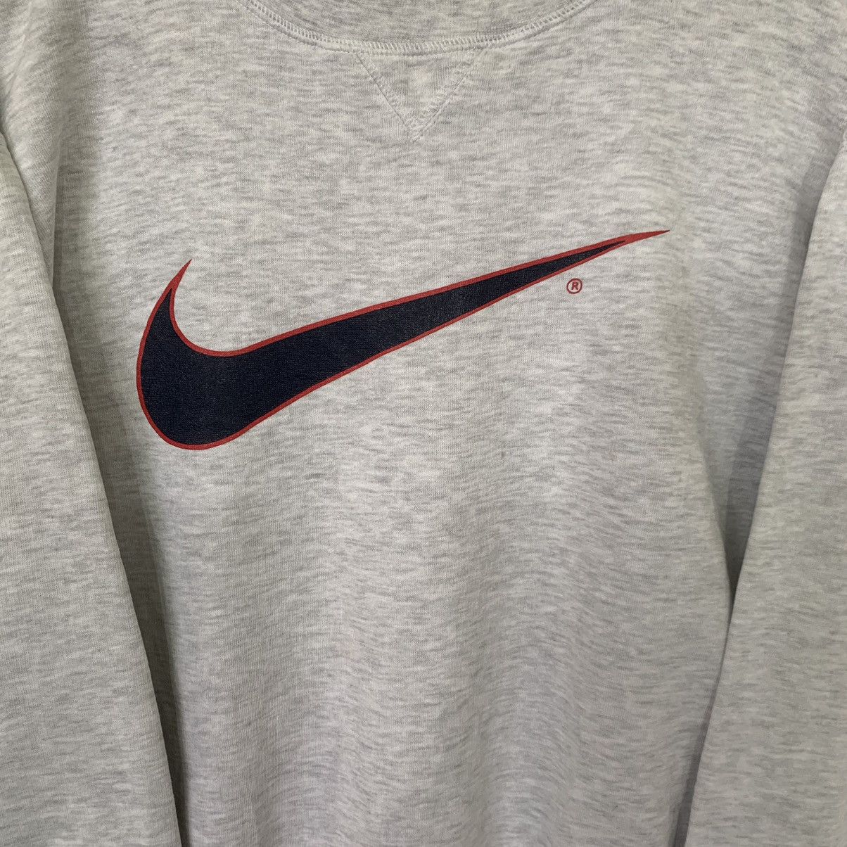 Nike × Vintage Vintage Nike Swoosh Big Logo Rare Sweatshirt 90s Size US L / EU 52-54 / 3 - 3 Thumbnail