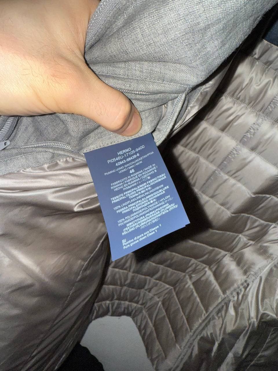 Herno Herno Down Jacket Grey Quilted Wool 2 giacco linen shell men Size US S / EU 44-46 / 1 - 10 Thumbnail
