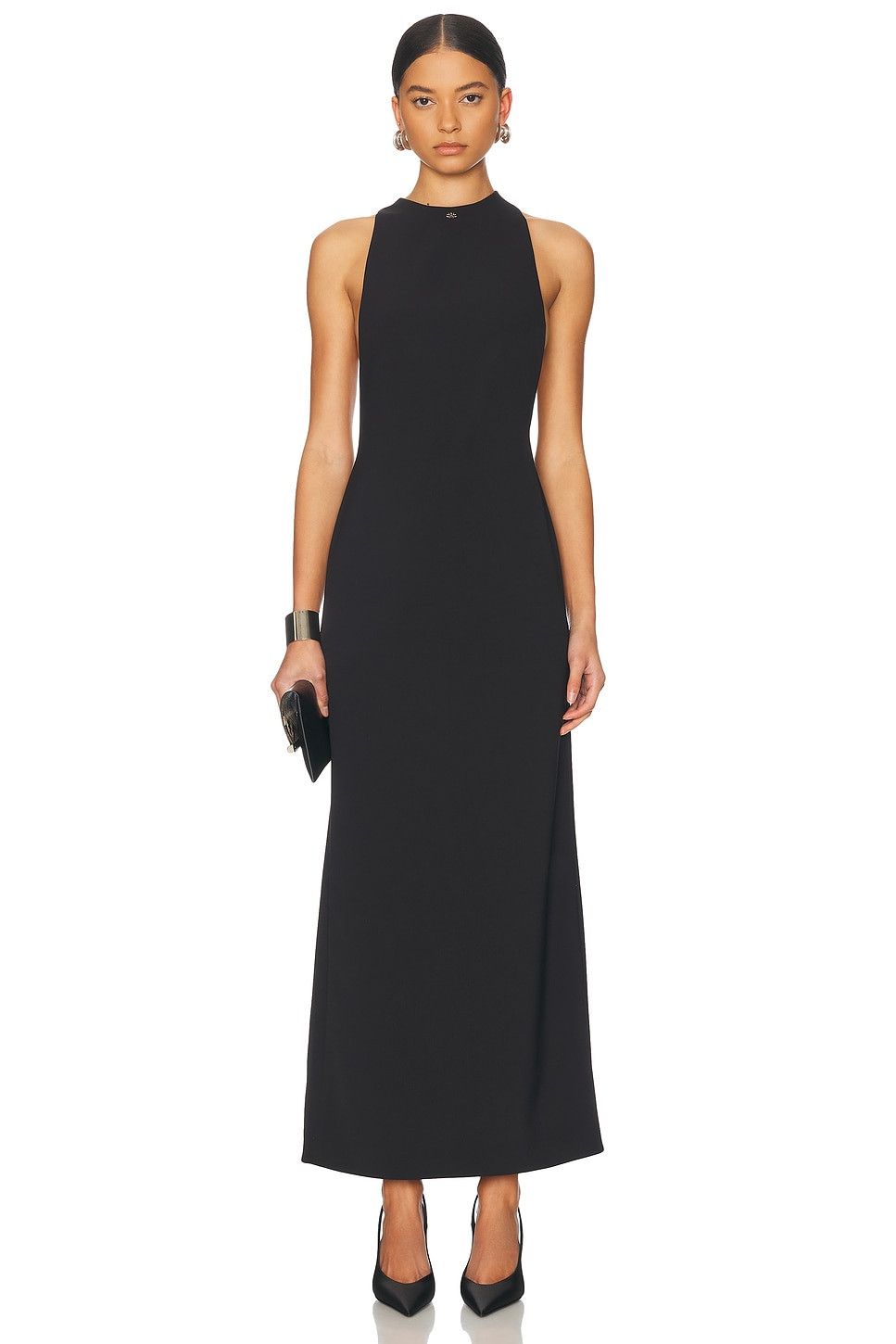 Amiri o1s1wg110526 Mock Neck Maxi Dress in Black Size M / US 6-8 / IT 42-44 - 1 Thumbnail