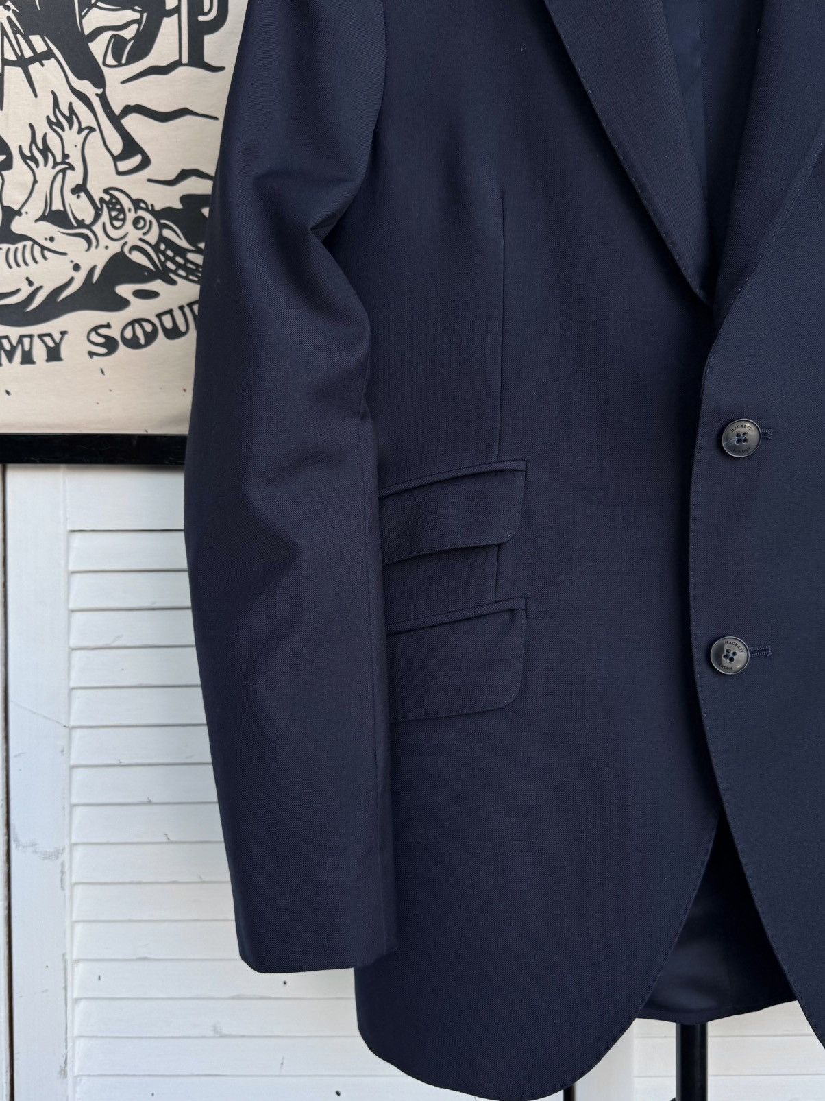 Hackett Hackett London Midnight Navy Wool Classic Tailored Suit Size 40L - 12 Thumbnail