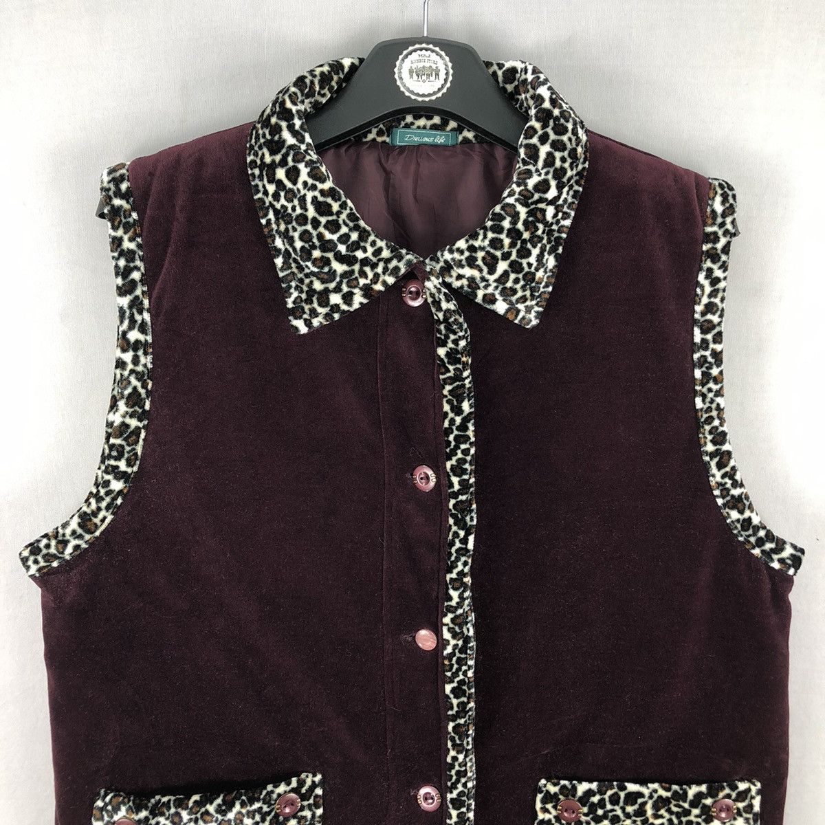 Japanese Brand Vintage 90's Velvet Leopard Women Vest by Drellous Life Size S / US 4 / IT 40 - 7 Thumbnail