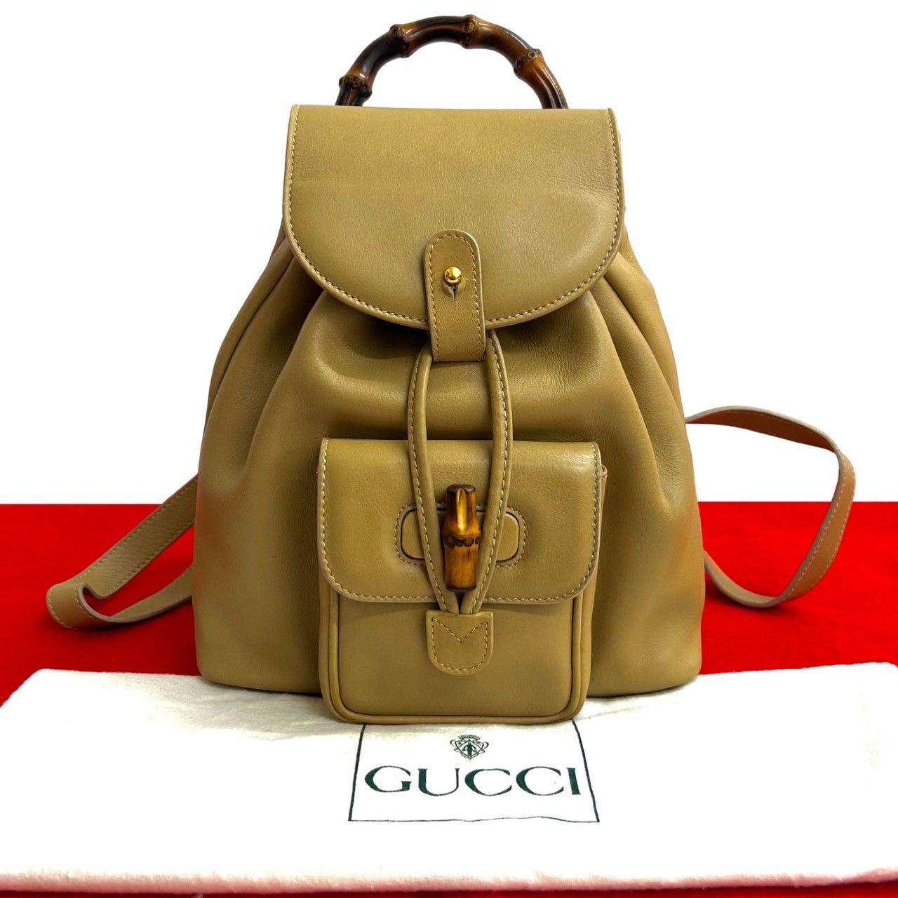 Gucci Gucci Gucci Bamboo Leather Backpack Leather Backpack DUTY FREE for USA Size ONE SIZE - 1 Thumbnail