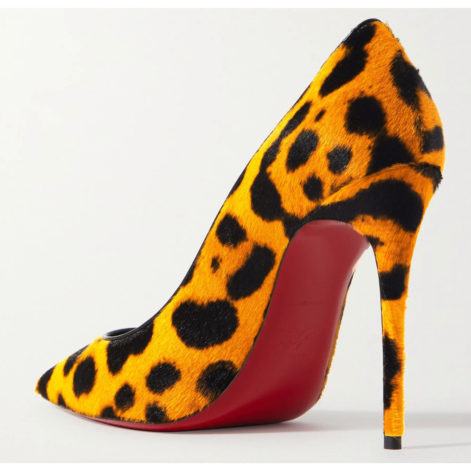 Christian Louboutin Kate 100 Spicy Pony Fur Leopard Black Brown Heel Pump 43 Size US 12 / IT 42 - 8 Thumbnail