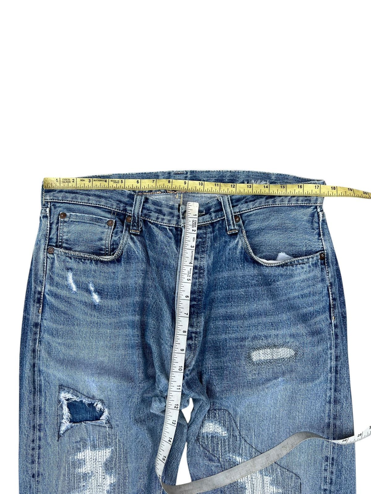 Sugar Cane Trashed Vintage Sugar Cane Distress Denim Selvedge Jeans Size US 33 - 4 Thumbnail