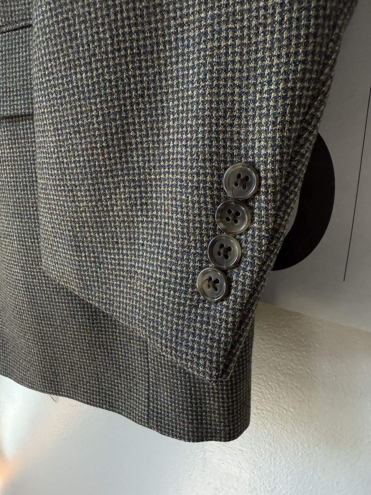 Hart Schaffner Marx Nordstrom Houndstooth Wool Sport Coat Blazer Size 46R - 11 Thumbnail