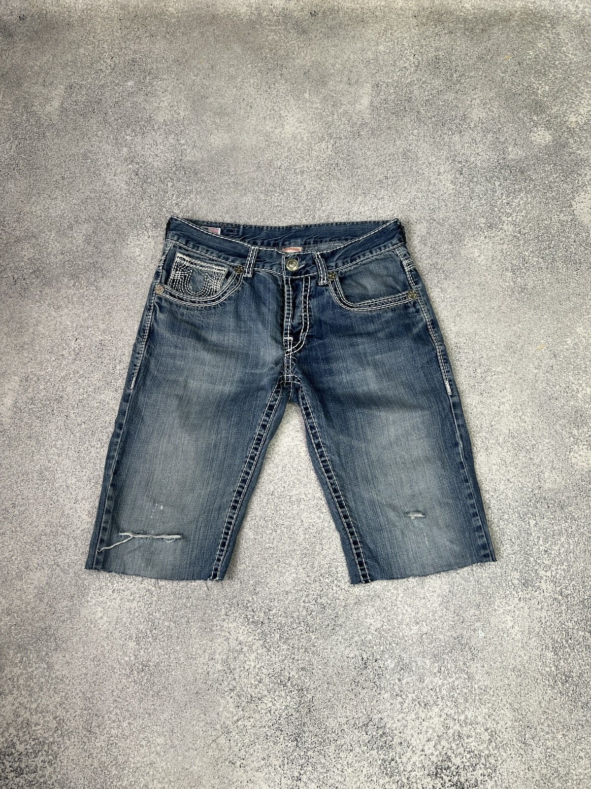 True Religion × Vintage CRAZY TRUE RELIGION Y2K JACKSON SHORTS CHIEF KEEF STYLE Size US 32 / EU 48 - 4 Thumbnail