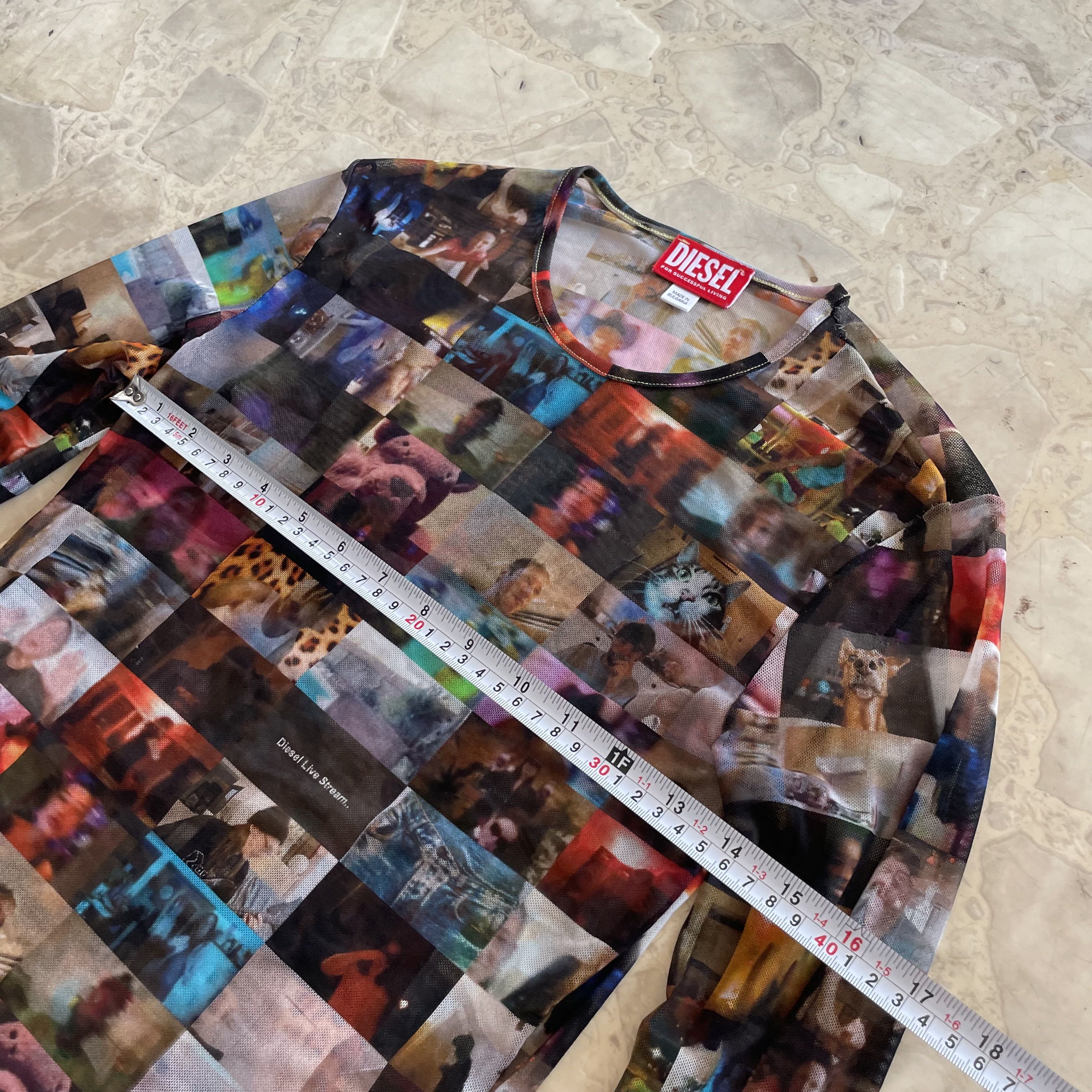 Diesel Diesel FW24 Sheer Stretch Tulle Top Livestream Runway Print Size M / US 6-8 / IT 42-44 - 7 Thumbnail