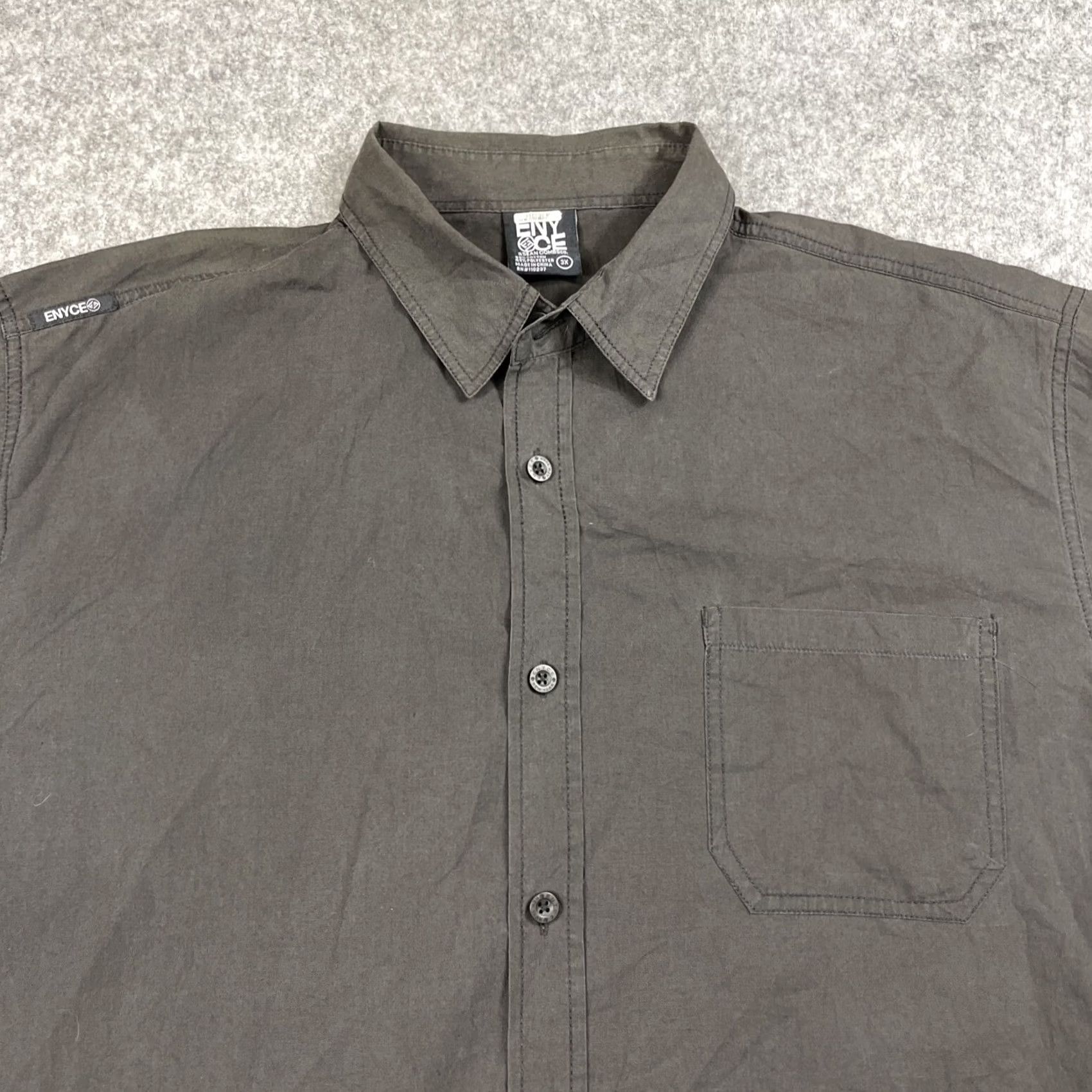 Enyce VTG Enyce Shirt Mens 3XL Black Button-Up Collar Short Sleeve 90s Y2K Urban Hip Hop Logo Size US XXL / EU 58 / 5 - 7 Thumbnail