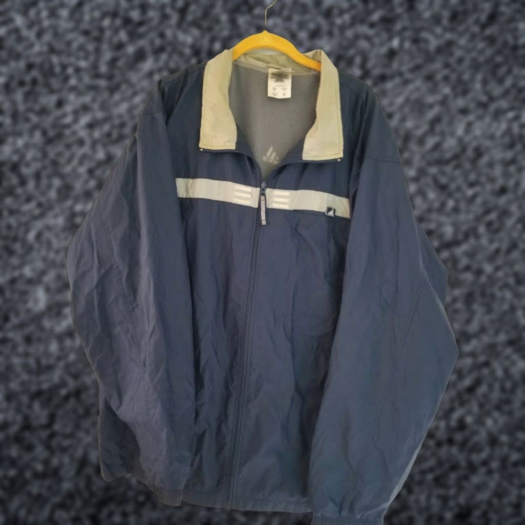 Adidas Vintage Adidas Full Zip Windbreaker Mens XL Grey Blue 90s Jacket Size US XL / EU 56 / 4 - 1 Thumbnail