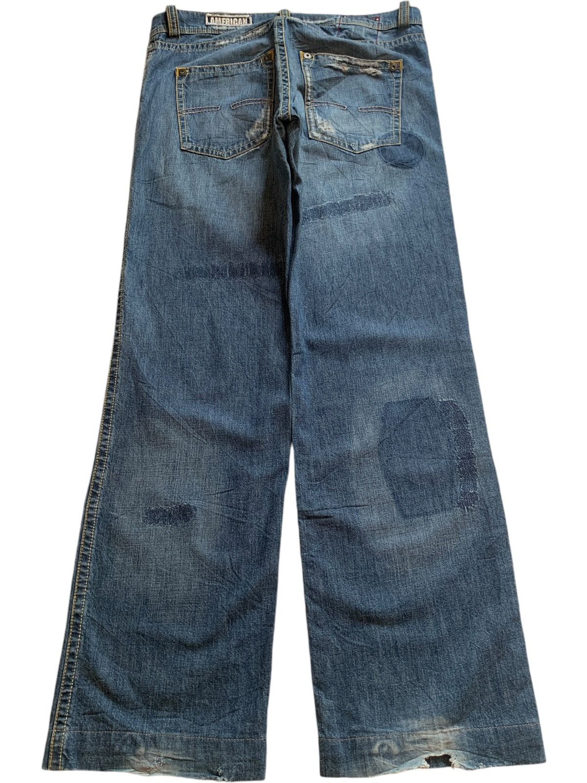 Japanese Brand SALES🔥Vintage Japanese Brand Blue Wash Distress Baggy Jeans Size US 33 - 2 Thumbnail
