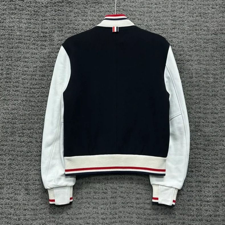 Thom Browne Thom Browne Leather patch gold button baseball jacket Size US S / EU 44-46 / 1 - 2 Thumbnail