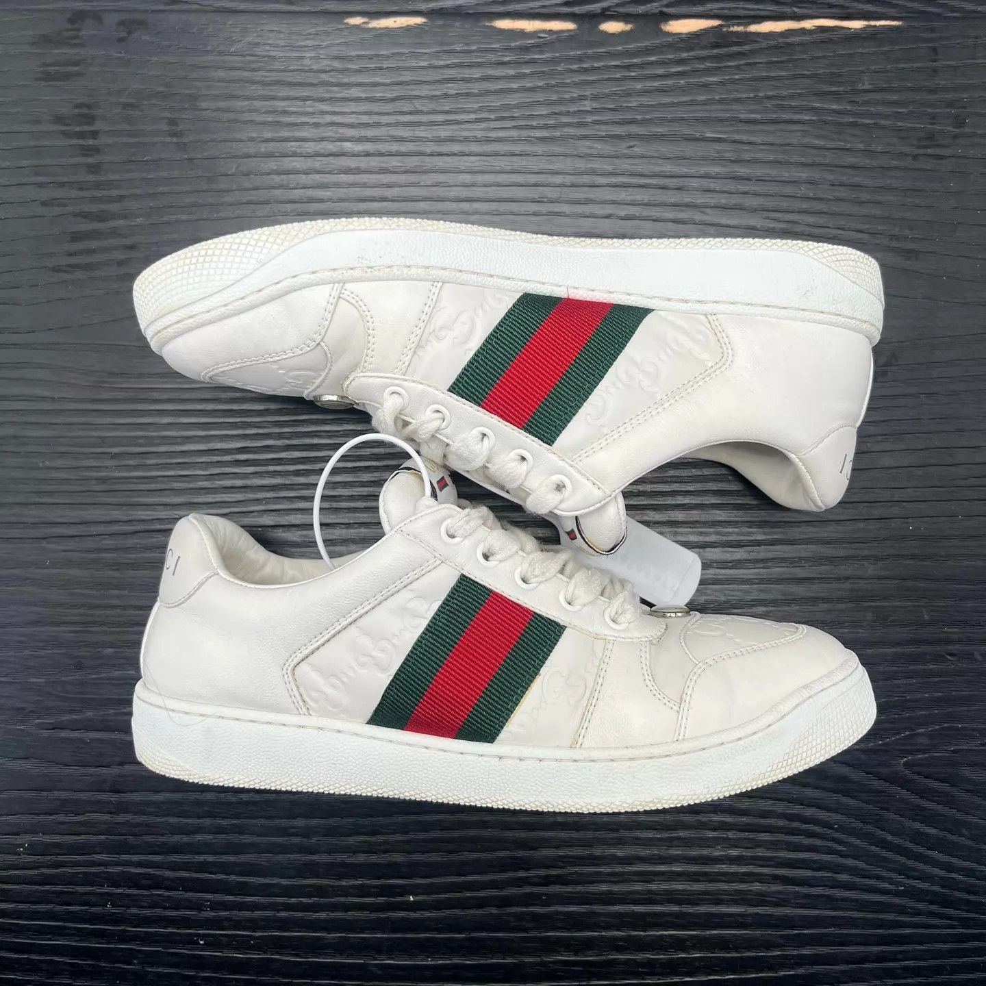 Gucci Gucci Dirty Sneakers White Red Green EU 38 Size US 7.5 / IT 37.5 - 3 Thumbnail
