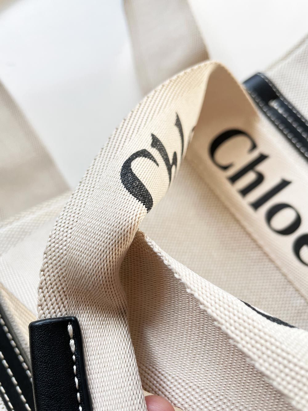 Chloe chloe medium woody linen tote bag Size ONE SIZE - 4 Thumbnail