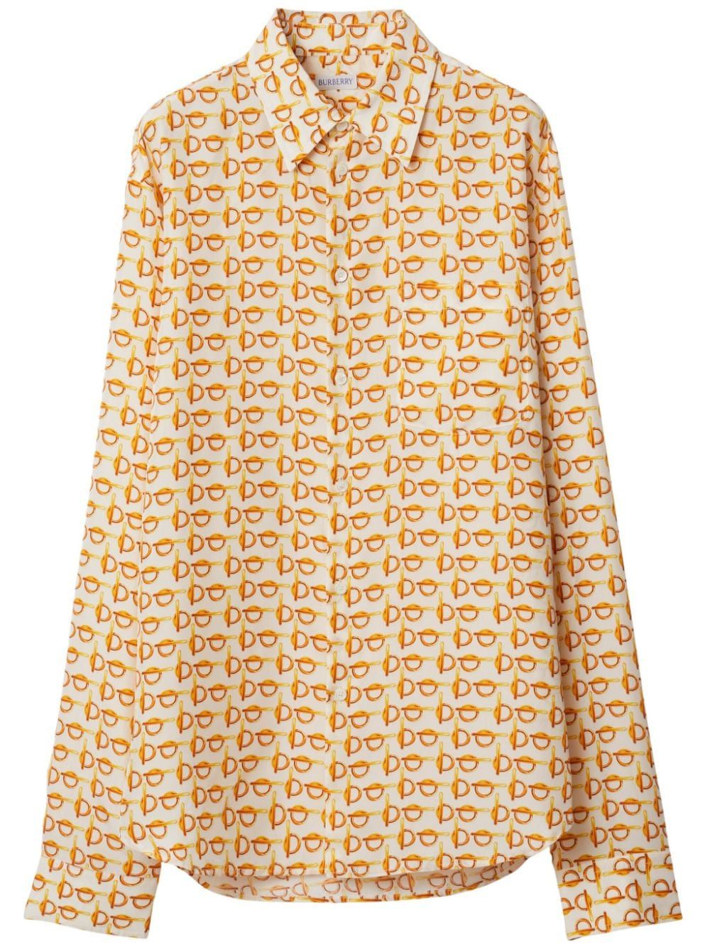 Burberry PRINTED SILK SHIRT Size XS / US 0-2 / IT 36-38 - 1 Thumbnail