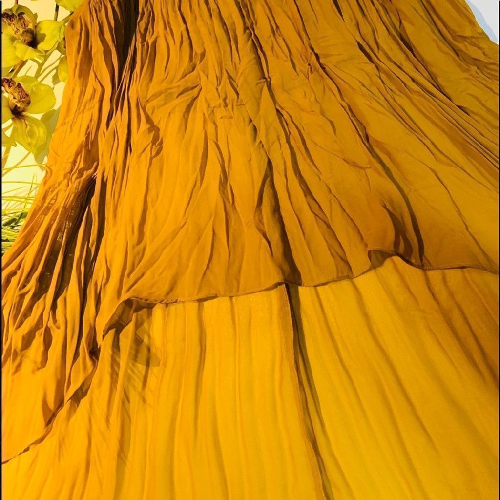 Bar III Bar III BN mustard high low skirt size S Size 26" / US 2 / IT 38 - 3 Thumbnail