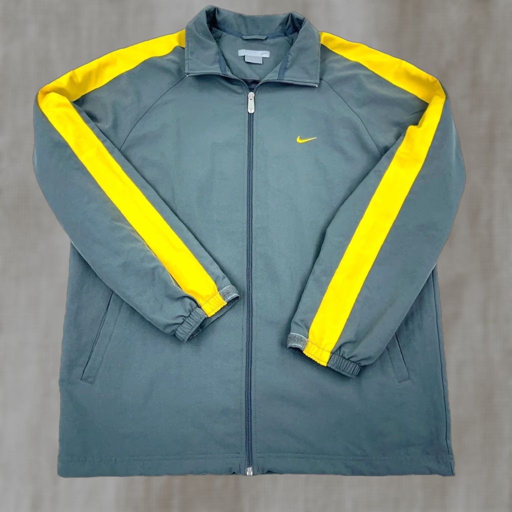 Nike VINTAGE Nike Jacket Men XL Gray Yellow Windbreaker Zip Full Zip All Seasons 80s 90s Retro Sports Nike Mens XL Gray Yellow Windbreaker Jacket Size US XL / EU 56 / 4 - 1 Thumbnail