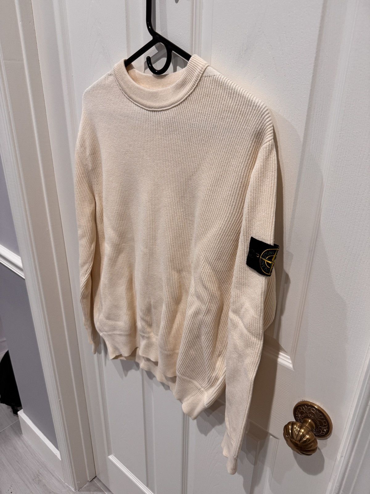 Stone Island Stone Island Mens Creme Knit Sweater Size M (fits TTS) Size US M / EU 48-50 / 2 - 3 Thumbnail