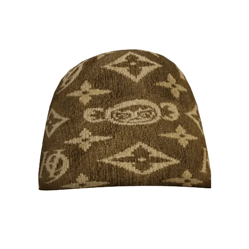 Happy99 H99 Monogram Beanie - Brown Size ONE SIZE - 2 Thumbnail