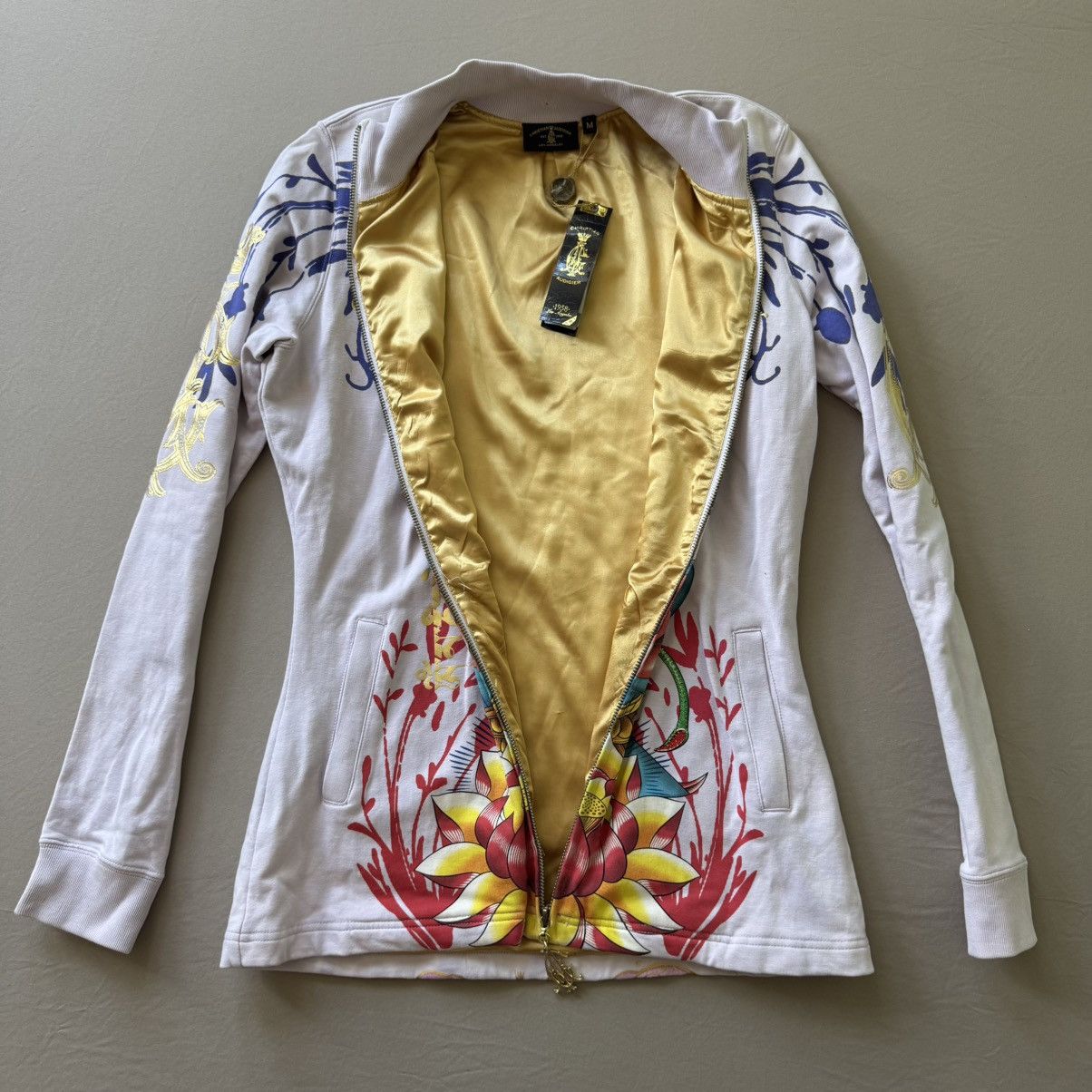 Christian Audigier Vintage Christian Audigier Buddha Floral Print Track Jacket Size M / US 6-8 / IT 42-44 - 3 Thumbnail