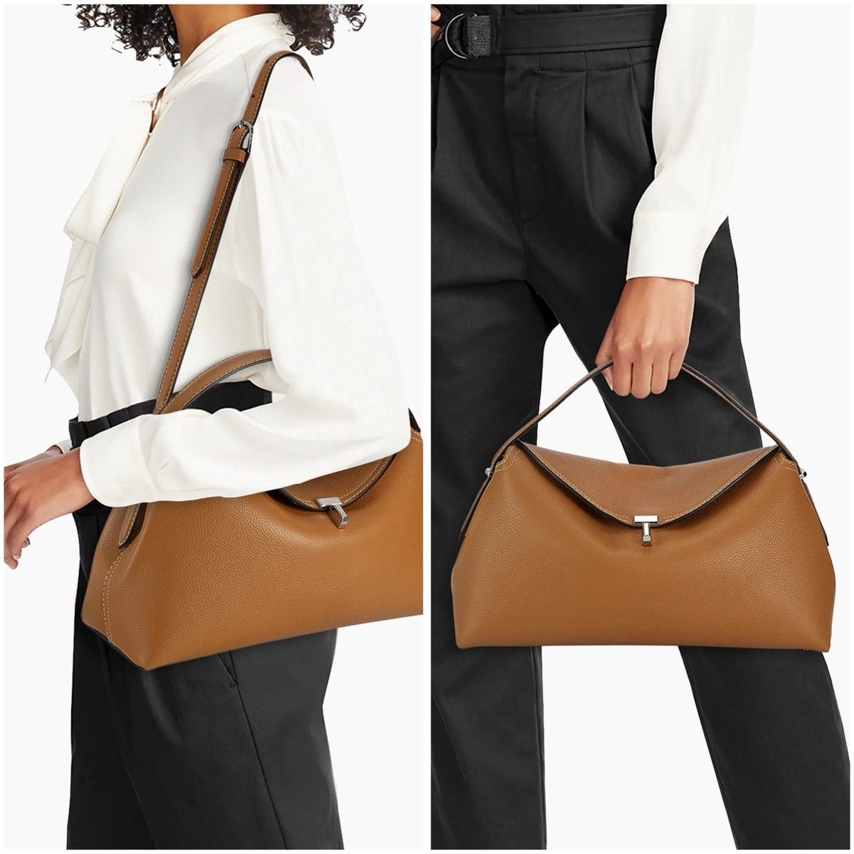 Toteme TOTEME T-Lock Top Handle Bag in Pebble Grain Leather Size ONE SIZE - 2 Thumbnail