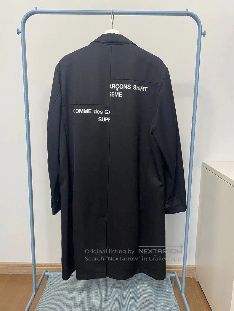 Comme des Garcons Supreme x CDG Misplaced Logo Coat Trench. Size US L / EU 52-54 / 3 - 1 Thumbnail