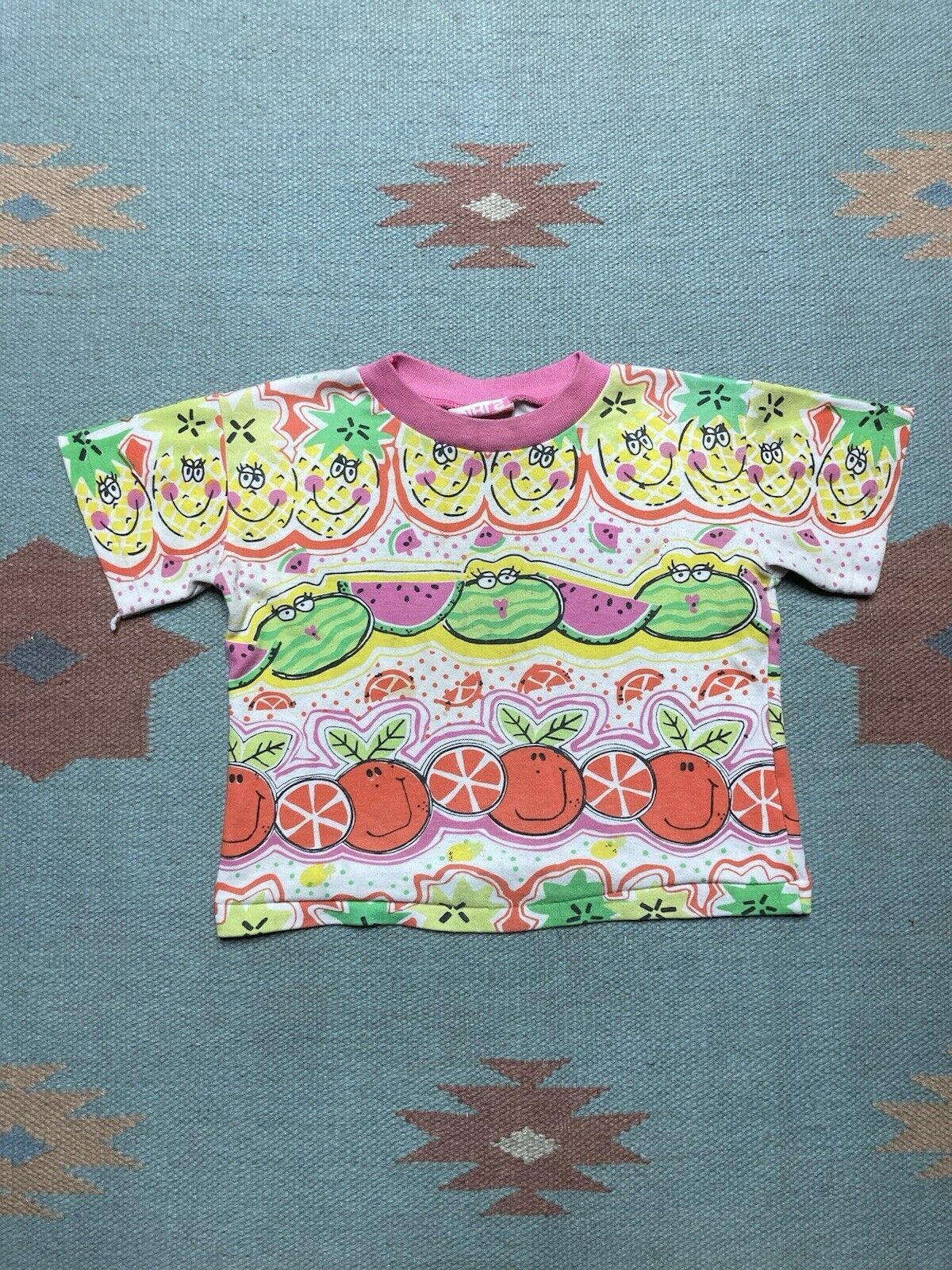 Vintage 80s t shirt watermelon pineapple oranges fruit baby tee XS Size XS / US 0-2 / IT 36-38 - 1 Thumbnail